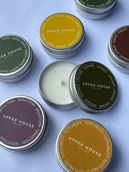 UPPER HOUSE: Upstate New York Scented Candles - hand-poured in the Catskills, refine eco-friendly candles available in very exclusive quantities.
